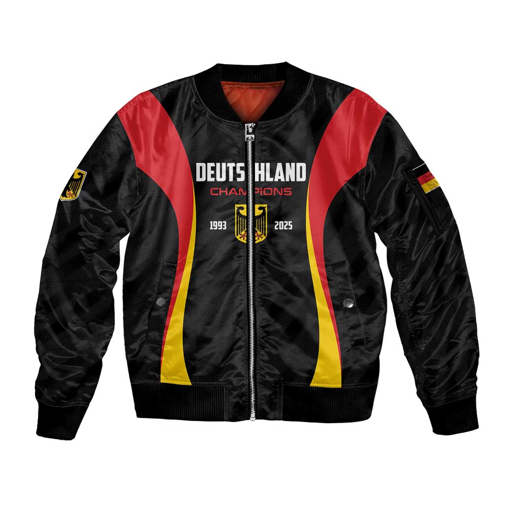 Custom Germany 2025 Champions Basketball Black Sleeve Zip Bomber Jacket - Wonder Print Shop