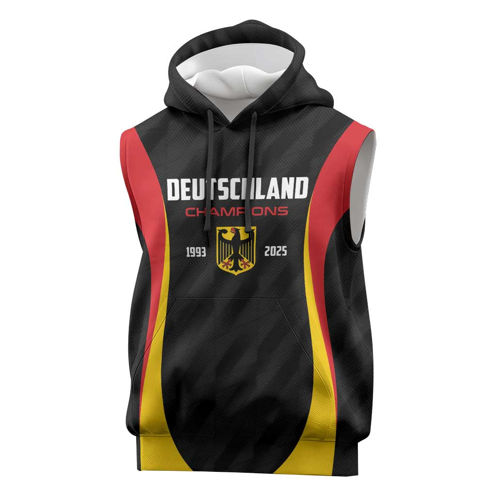 Custom Germany 2025 Champions Basketball Black Sleeveless Hoodie - Wonder Print Shop