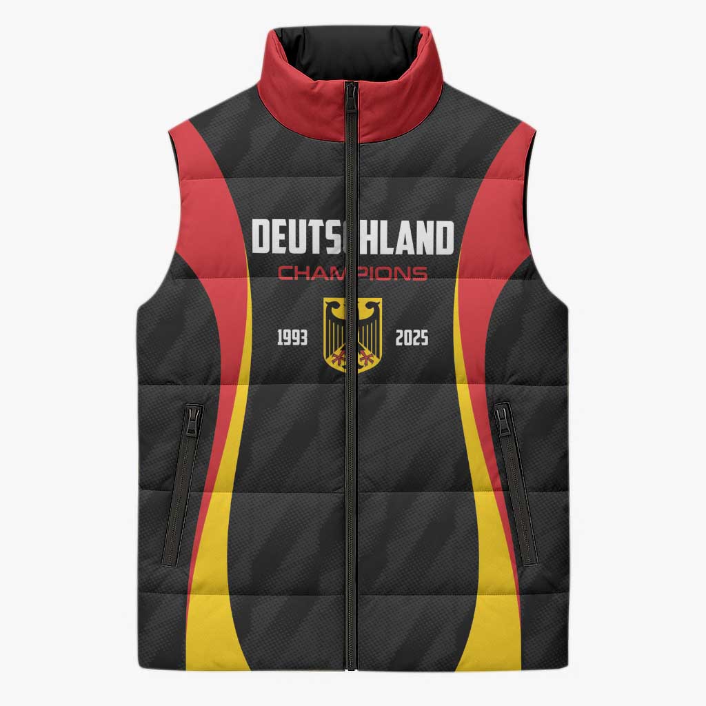 Custom Germany 2025 Champions Basketball Black Sleeveless Puffer Jacket - Wonder Print Shop
