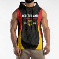 Custom Germany 2025 Champions Basketball Black Sleeveless Zip Hoodie - Wonder Print Shop