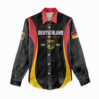 Custom Germany 2025 Champions Basketball Black Women Casual Shirt - Wonder Print Shop