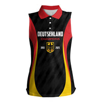 Custom Germany 2025 Champions Basketball Black Women Sleeveless Polo Shirt - Wonder Print Shop