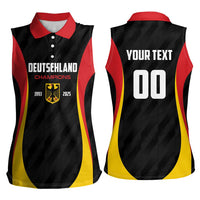 Custom Germany 2025 Champions Basketball Black Women Sleeveless Polo Shirt - Wonder Print Shop