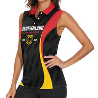 Custom Germany 2025 Champions Basketball Black Women Sleeveless Polo Shirt - Wonder Print Shop
