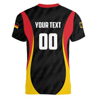 Custom Germany 2025 Champions Basketball Black Women V-Neck T-Shirt - Wonder Print Shop
