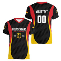 Custom Germany 2025 Champions Basketball Black Women V-Neck T-Shirt - Wonder Print Shop