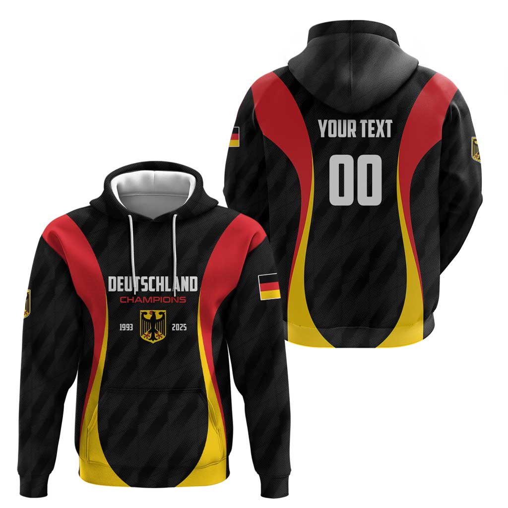 Custom Germany 2025 Champions Basketball Black Zip Hoodie - Wonder Print Shop
