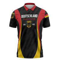 Custom Germany 2025 Champions Basketball Black Zipper Polo Shirt - Wonder Print Shop