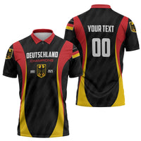 Custom Germany 2025 Champions Basketball Black Zipper Polo Shirt - Wonder Print Shop