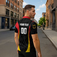 Custom Germany 2025 Champions Basketball Black Zipper Polo Shirt - Wonder Print Shop