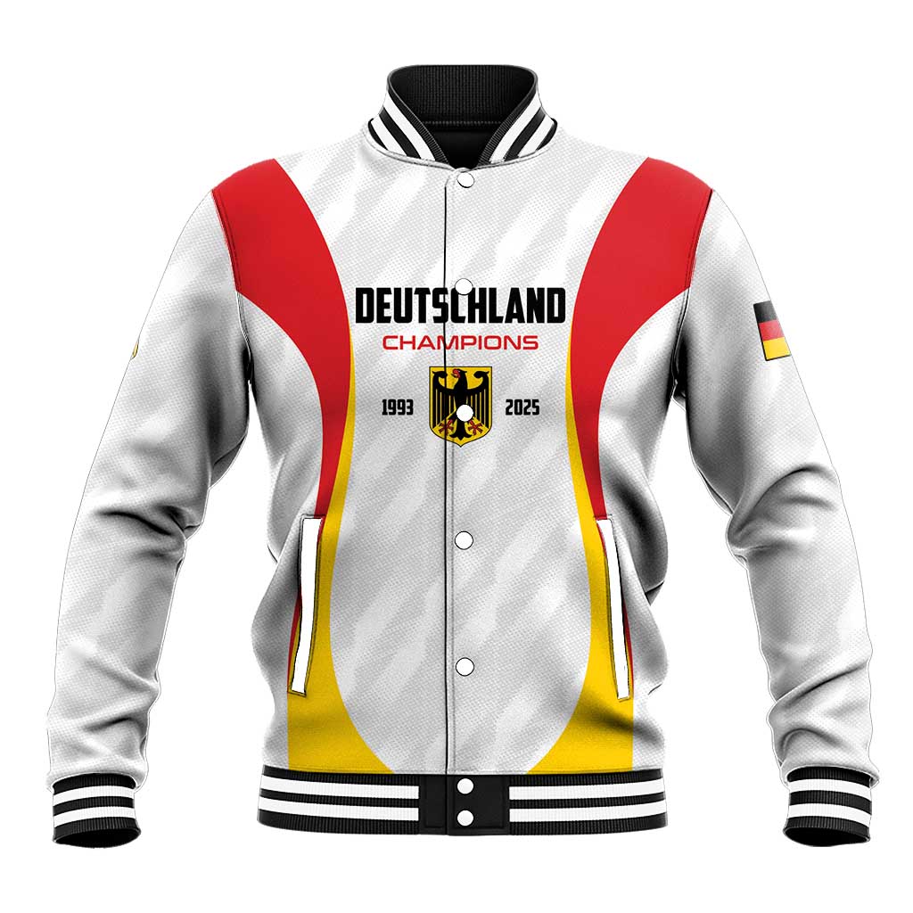 Custom Germany 2025 Champions Basketball White Baseball Jacket - Wonder Print Shop