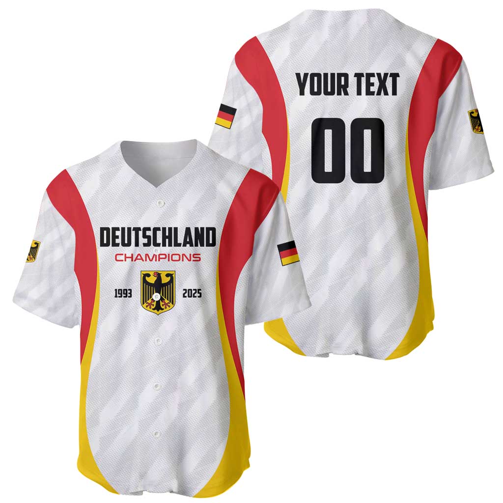 Custom Germany 2025 Champions Basketball White Baseball Jersey - Wonder Print Shop