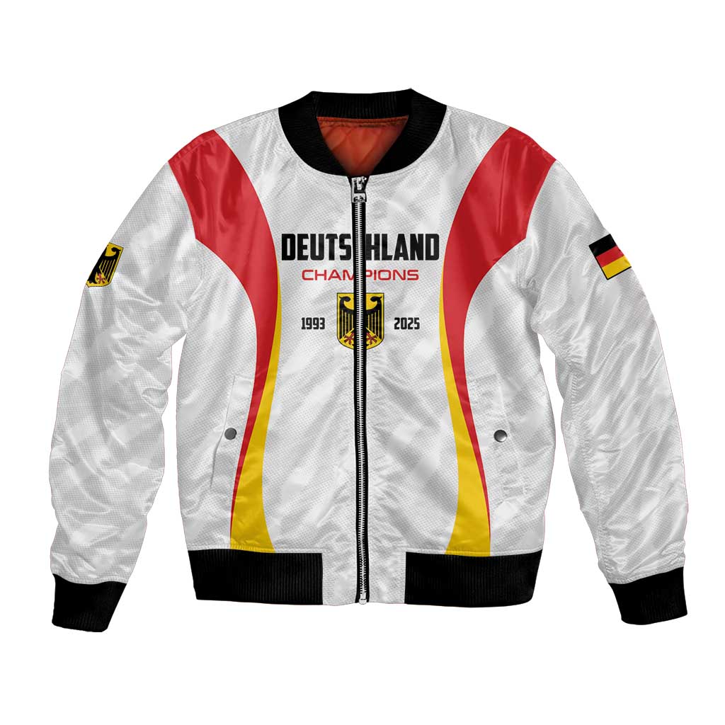 Custom Germany 2025 Champions Basketball White Bomber Jacket - Wonder Print Shop