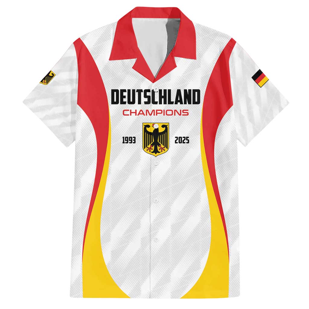 Custom Germany 2025 Champions Basketball White Hawaiian Shirt - Wonder Print Shop