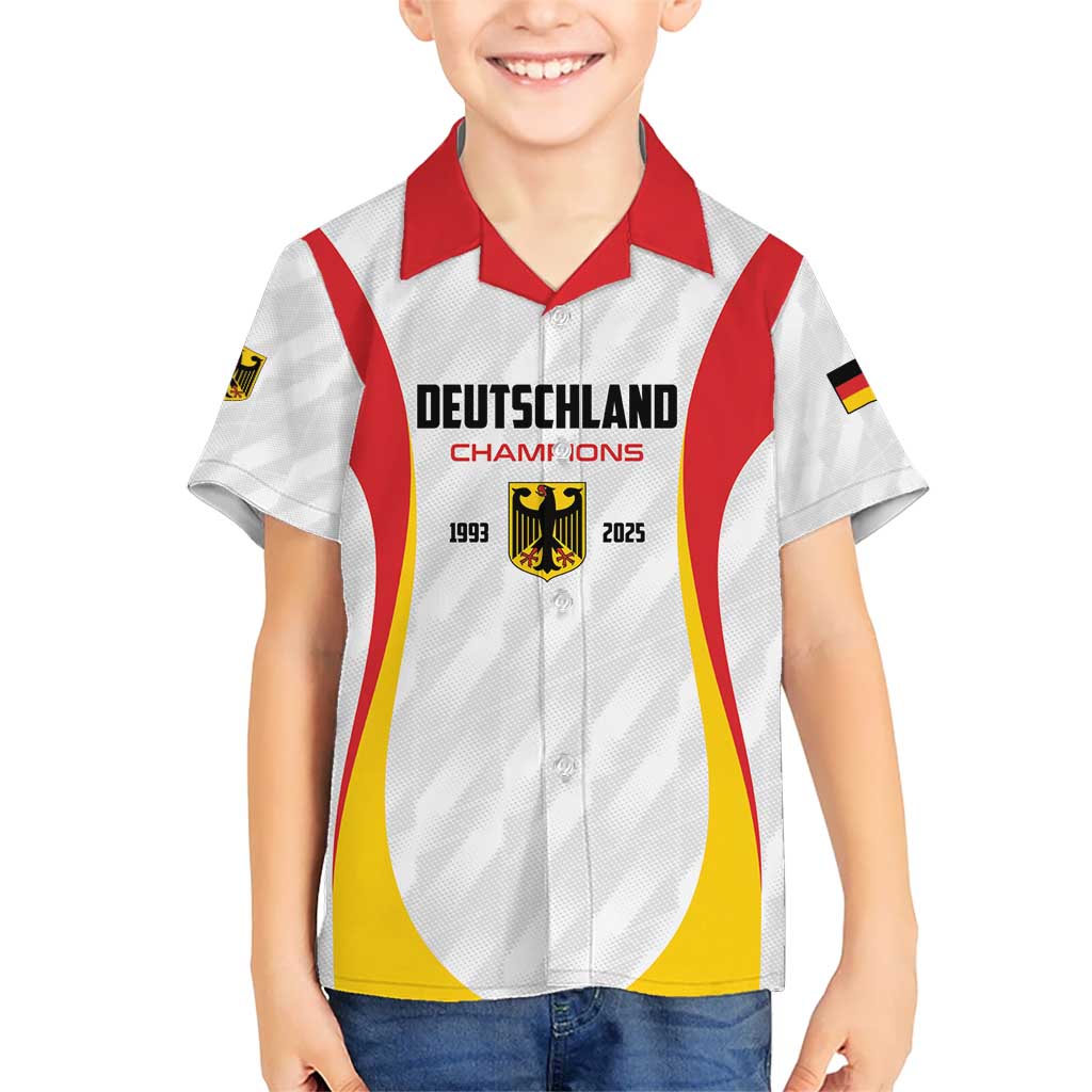 Custom Germany 2025 Champions Basketball White Kid Hawaiian Shirt - Wonder Print Shop