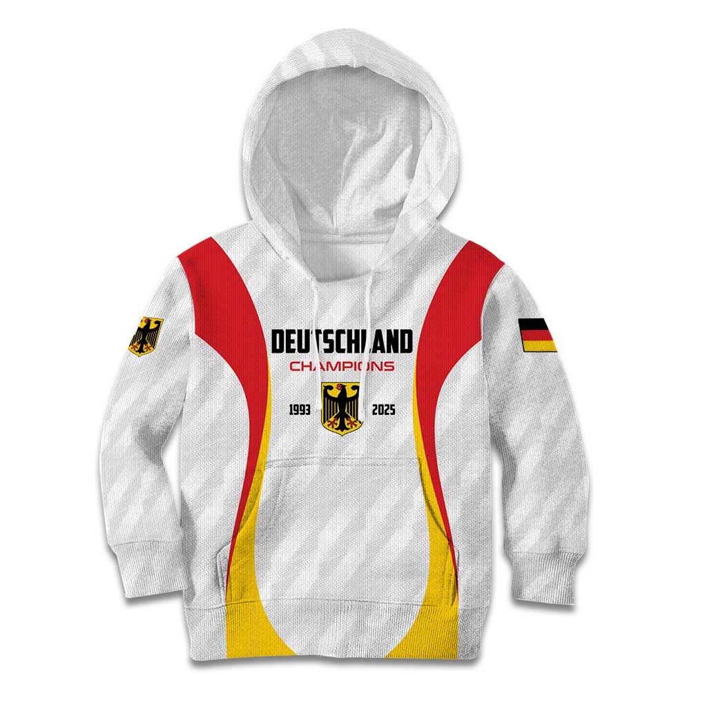 Custom Germany 2025 Champions Basketball White Kid Hoodie - Wonder Print Shop