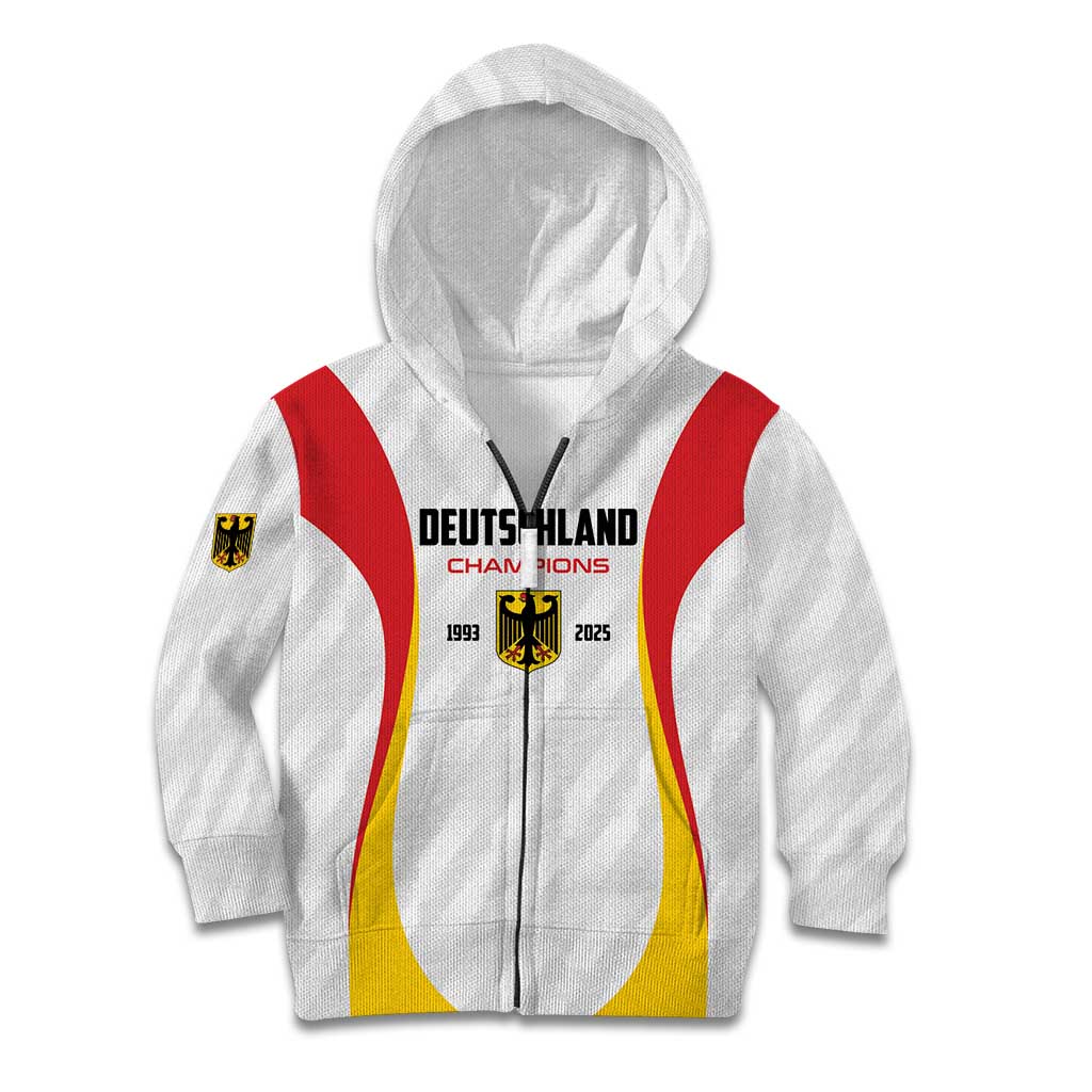 Custom Germany 2025 Champions Basketball White Kid Hoodie - Wonder Print Shop
