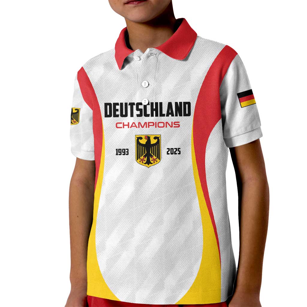 Custom Germany 2025 Champions Basketball White Kid Polo Shirt - Wonder Print Shop