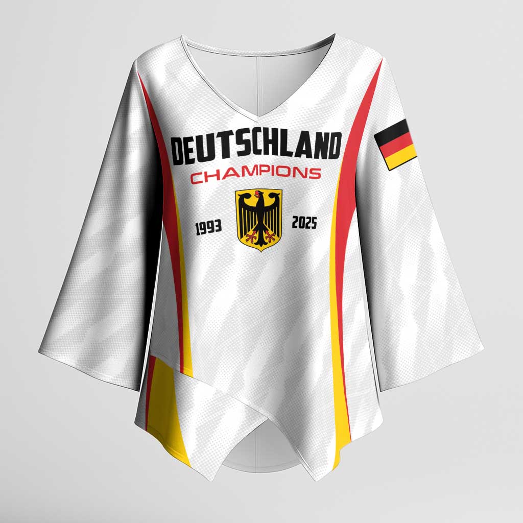 Custom Germany 2025 Champions Basketball White Kimono Sleeve Blouse - Wonder Print Shop