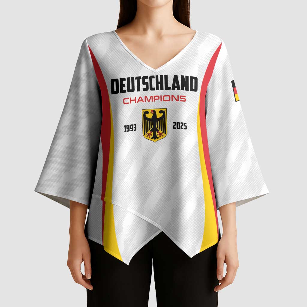 Custom Germany 2025 Champions Basketball White Kimono Sleeve Blouse - Wonder Print Shop