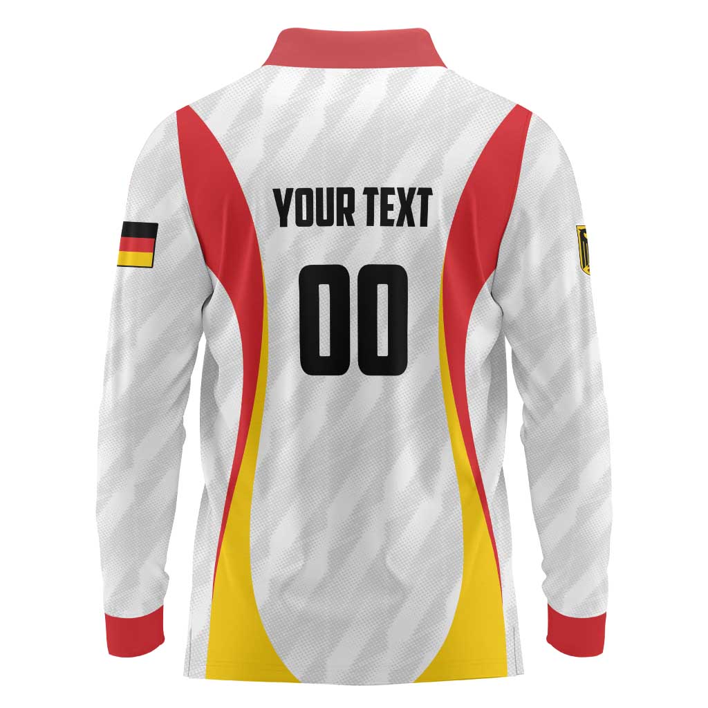 Custom Germany 2025 Champions Basketball White Long Sleeve Polo Shirt - Wonder Print Shop