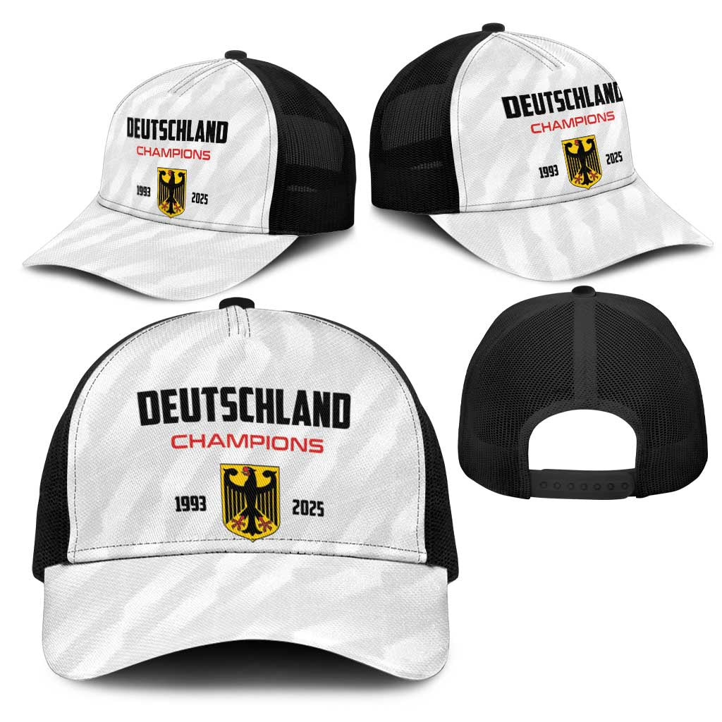 Germany 2025 Champions Basketball White Mesh Trucker Cap - Wonder Print Shop