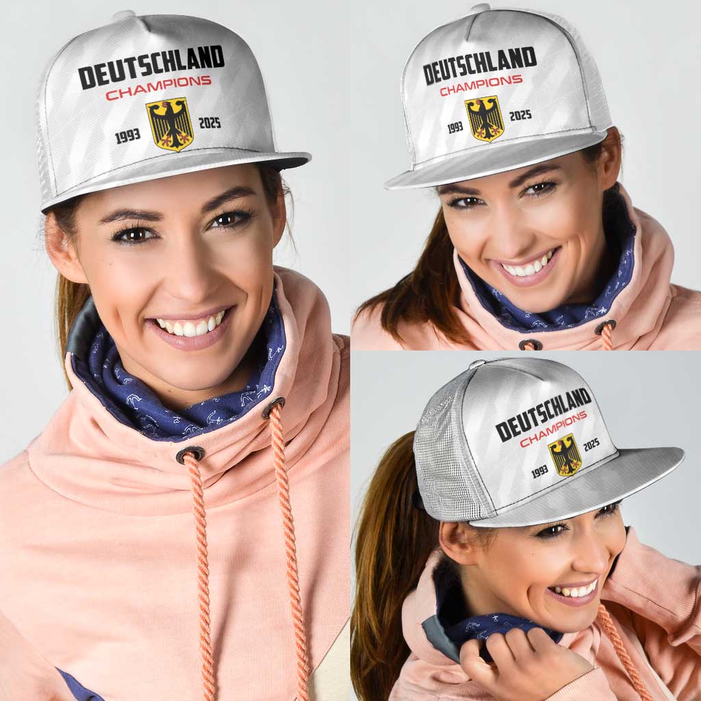 Germany 2025 Champions Basketball White Mesh Trucker Cap - Wonder Print Shop