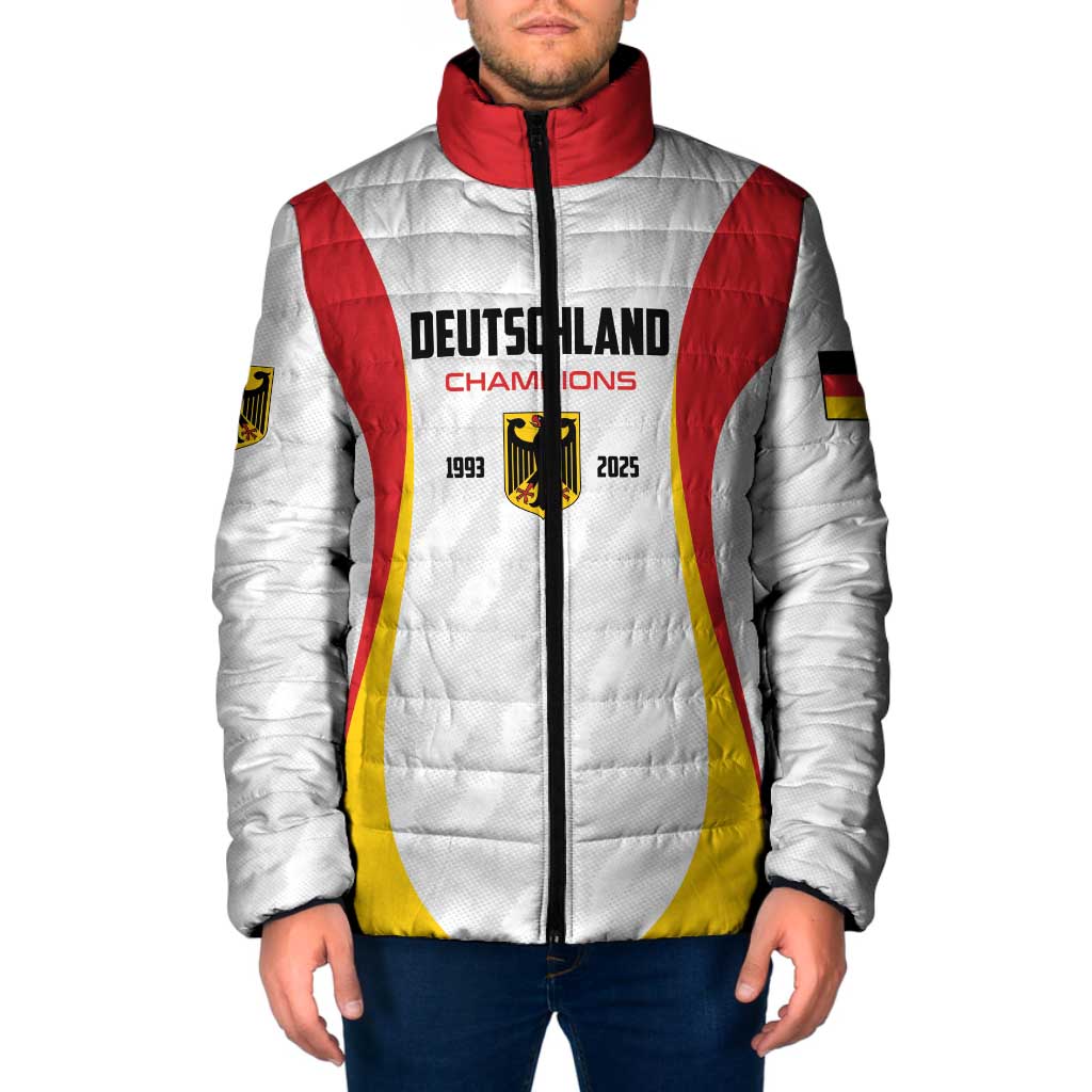 Custom Germany 2025 Champions Basketball White Padded Jacket - Wonder Print Shop