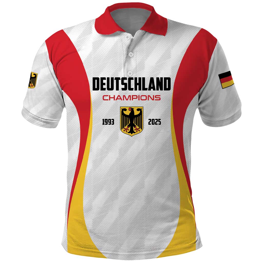 Custom Germany 2025 Champions Basketball White Polo Shirt - Wonder Print Shop