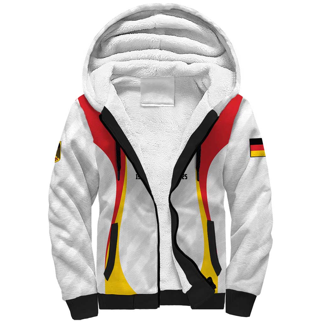 Custom Germany 2025 Champions Basketball White Sherpa Hoodie - Wonder Print Shop