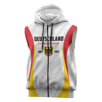 Custom Germany 2025 Champions Basketball White Sleeveless Zip Hoodie - Wonder Print Shop
