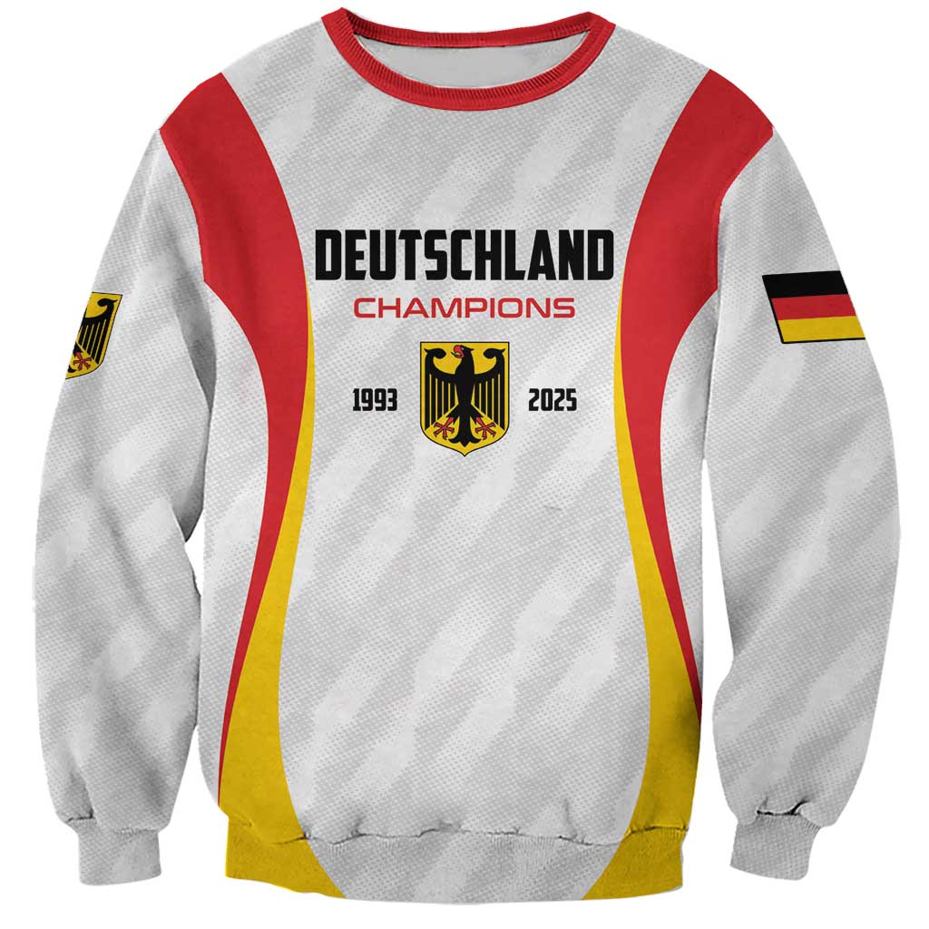 Custom Germany 2025 Champions Basketball White Sweatshirt - Wonder Print Shop