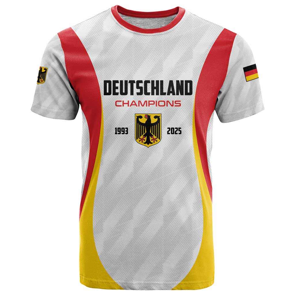 Custom Germany 2025 Champions Basketball White T Shirt - Wonder Print Shop