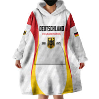 Custom Germany 2025 Champions Basketball White Wearable Blanket Hoodie - Wonder Print Shop