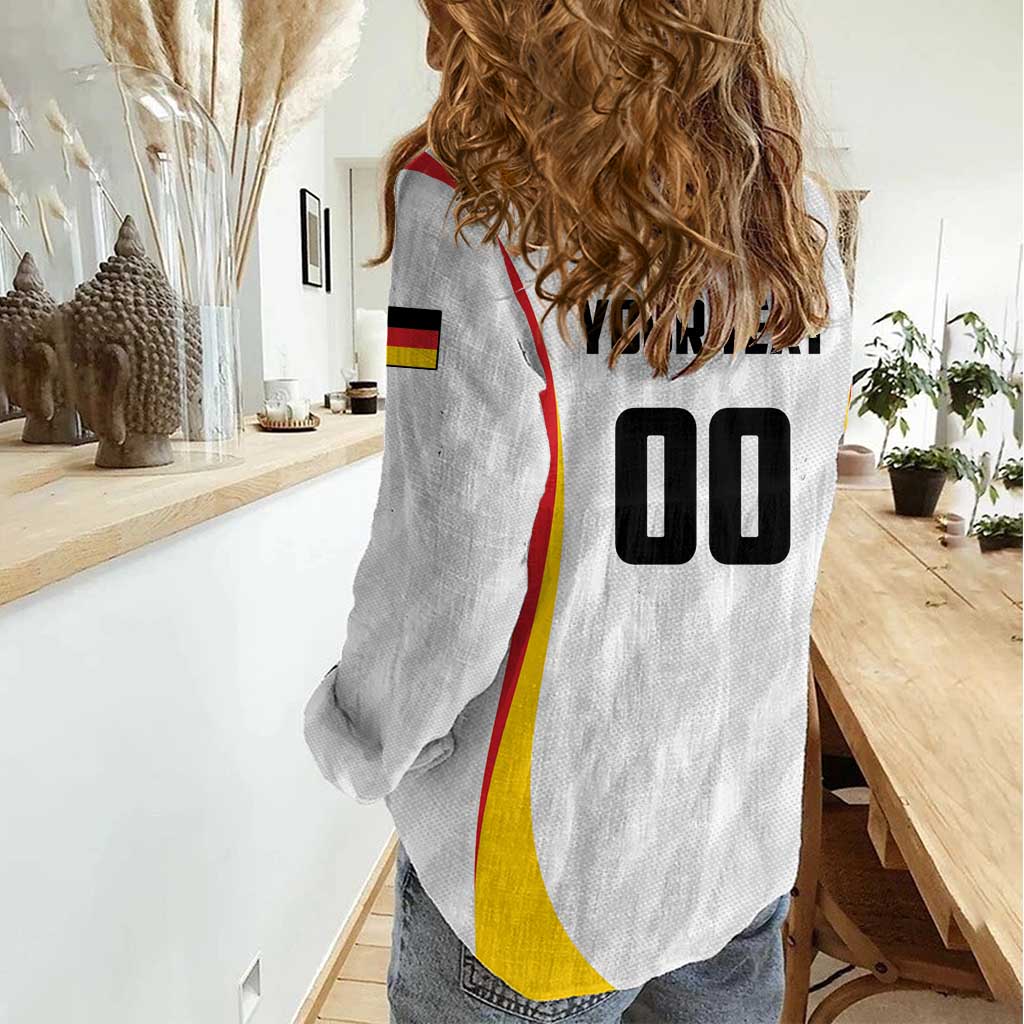 Custom Germany 2025 Champions Basketball White Women Casual Shirt - Wonder Print Shop
