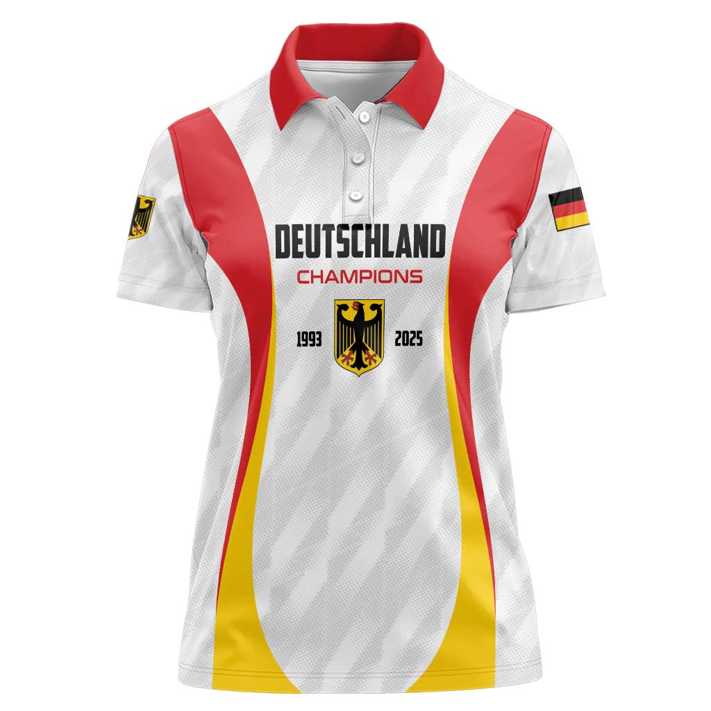 Custom Germany 2025 Champions Basketball White Women Polo Shirt - Wonder Print Shop