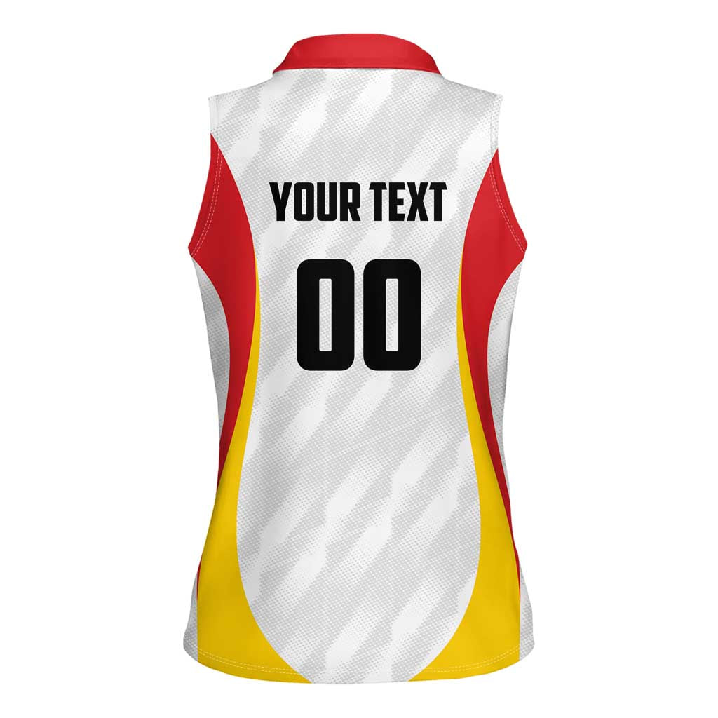 Custom Germany 2025 Champions Basketball White Women Sleeveless Polo Shirt - Wonder Print Shop