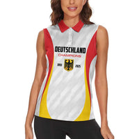 Custom Germany 2025 Champions Basketball White Women Sleeveless Polo Shirt - Wonder Print Shop
