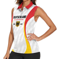 Custom Germany 2025 Champions Basketball White Women Sleeveless Polo Shirt - Wonder Print Shop
