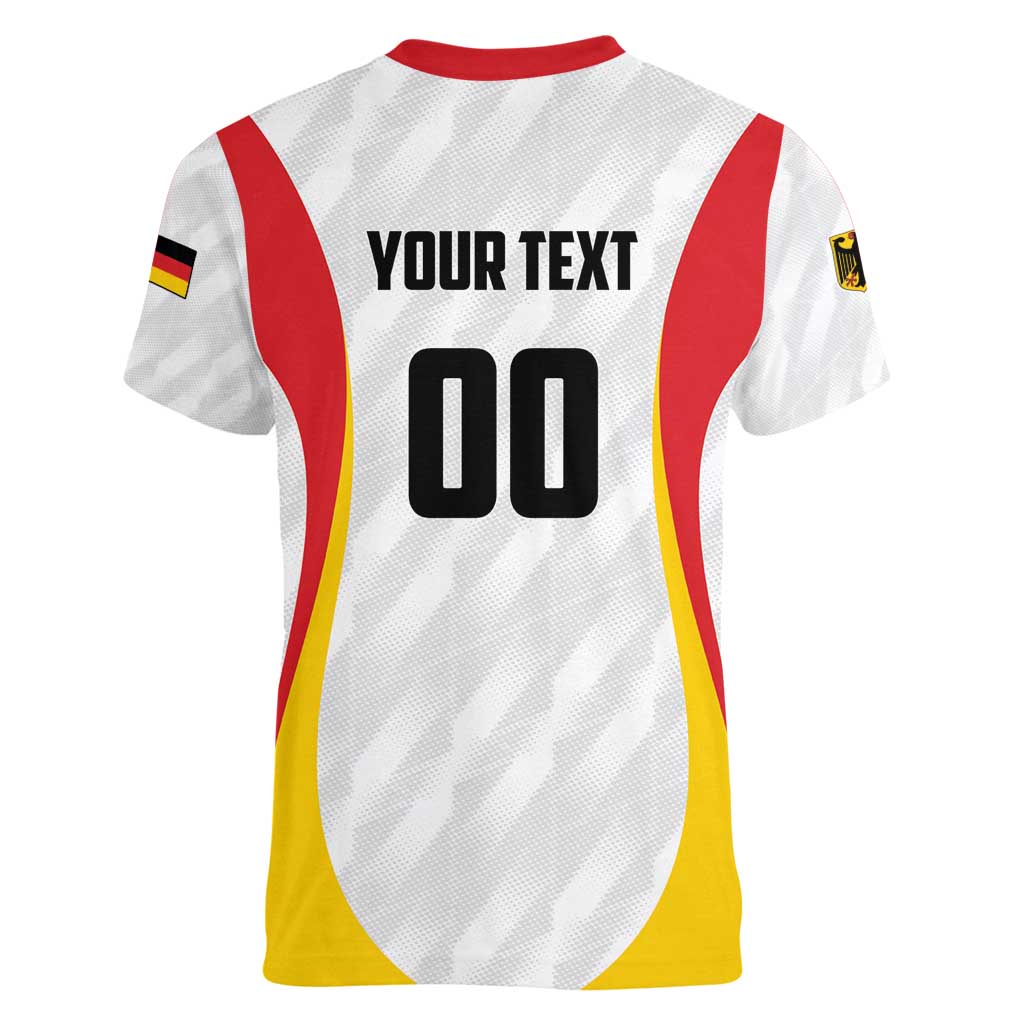 Custom Germany 2025 Champions Basketball White Women V-Neck T-Shirt - Wonder Print Shop