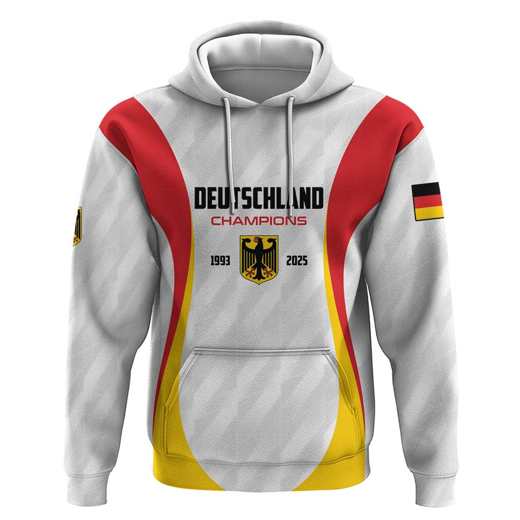 Custom Germany 2025 Champions Basketball White Zip Hoodie - Wonder Print Shop