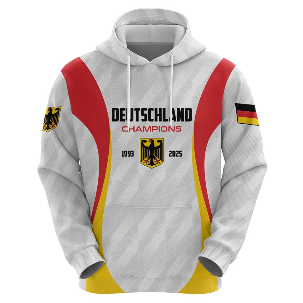 Custom Germany 2025 Champions Basketball White Zip Hoodie - Wonder Print Shop