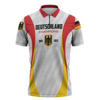 Custom Germany 2025 Champions Basketball White Zipper Polo Shirt - Wonder Print Shop
