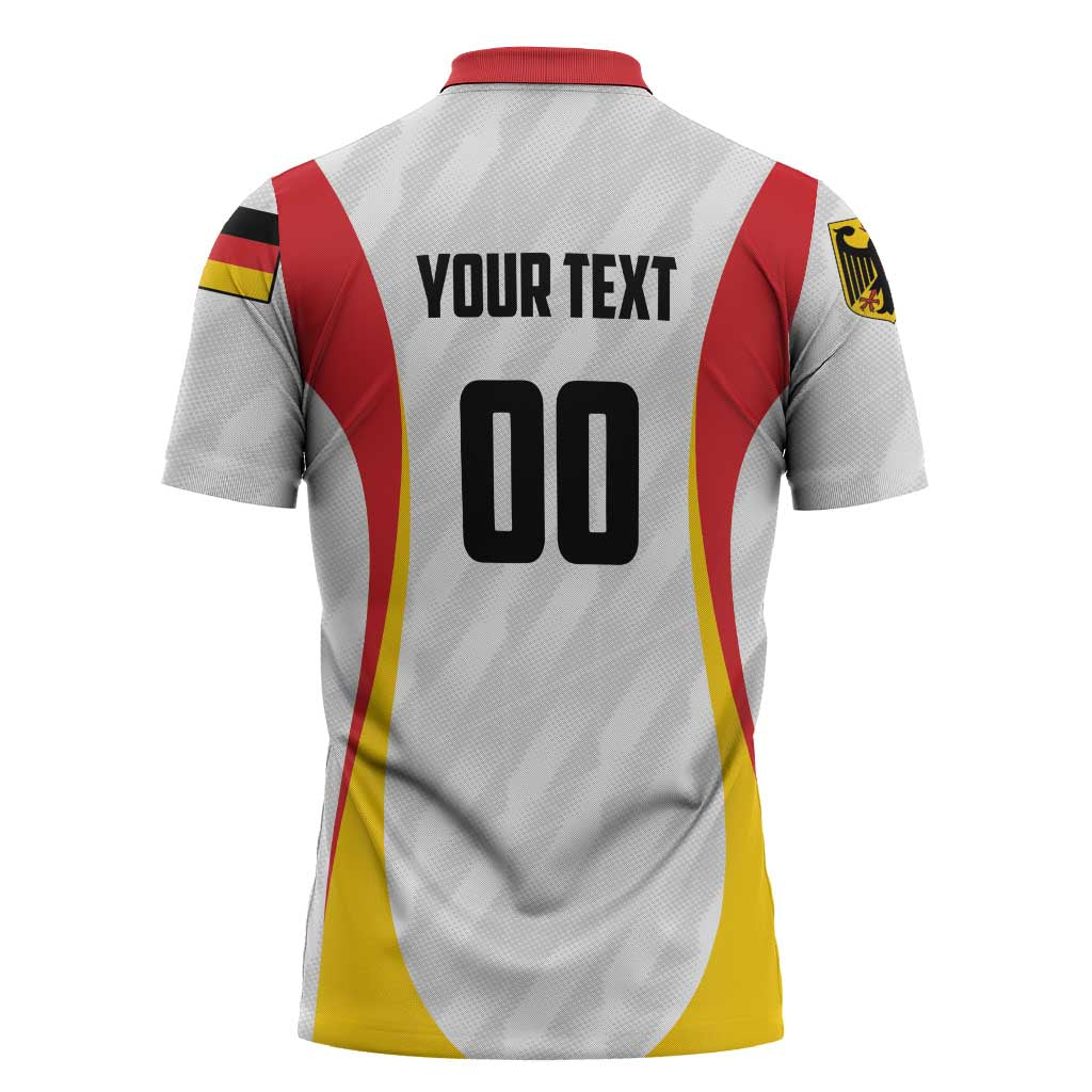 Custom Germany 2025 Champions Basketball White Zipper Polo Shirt - Wonder Print Shop