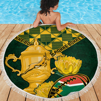Custom South Africa Rugby Beach Blanket Go Bokke Champion 2023 World Cup - Wonder Print Shop
