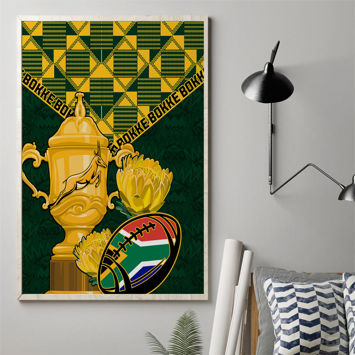 Custom South Africa Rugby Canvas Wall Art Go Bokke Champion 2023 World Cup - Wonder Print Shop