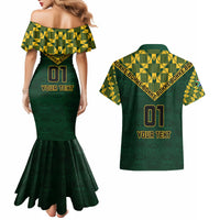 Custom South Africa Rugby Couples Matching Mermaid Dress and Hawaiian Shirt Go Bokke Champion 2023 World Cup - Wonder Print Shop