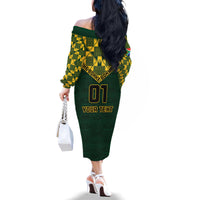 Custom South Africa Rugby Family Matching Off Shoulder Long Sleeve Dress and Hawaiian Shirt Go Bokke Champion 2023 World Cup - Wonder Print Shop