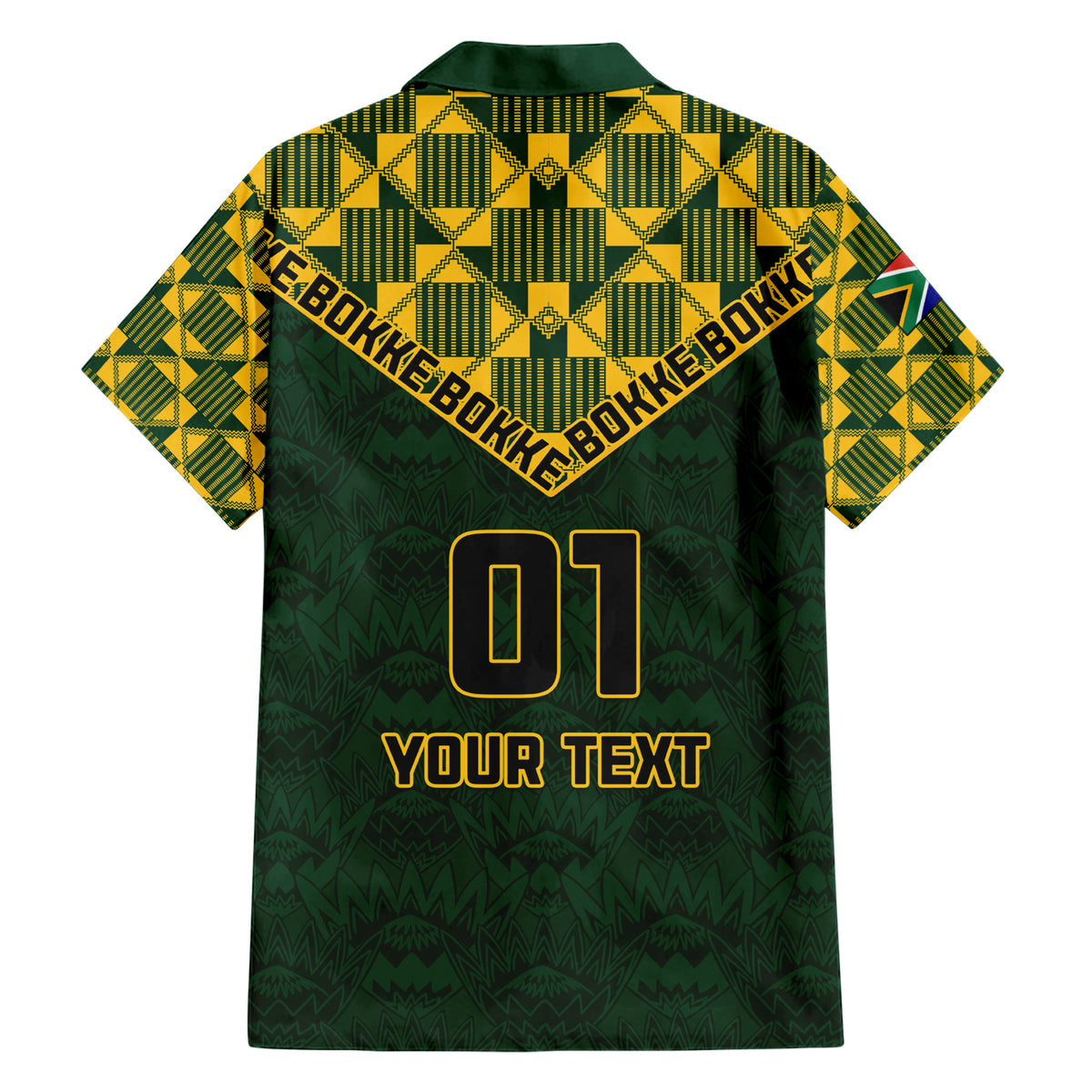 Custom South Africa Rugby Family Matching Short Sleeve Bodycon Dress and Hawaiian Shirt Go Bokke Champion 2023 World Cup - Wonder Print Shop