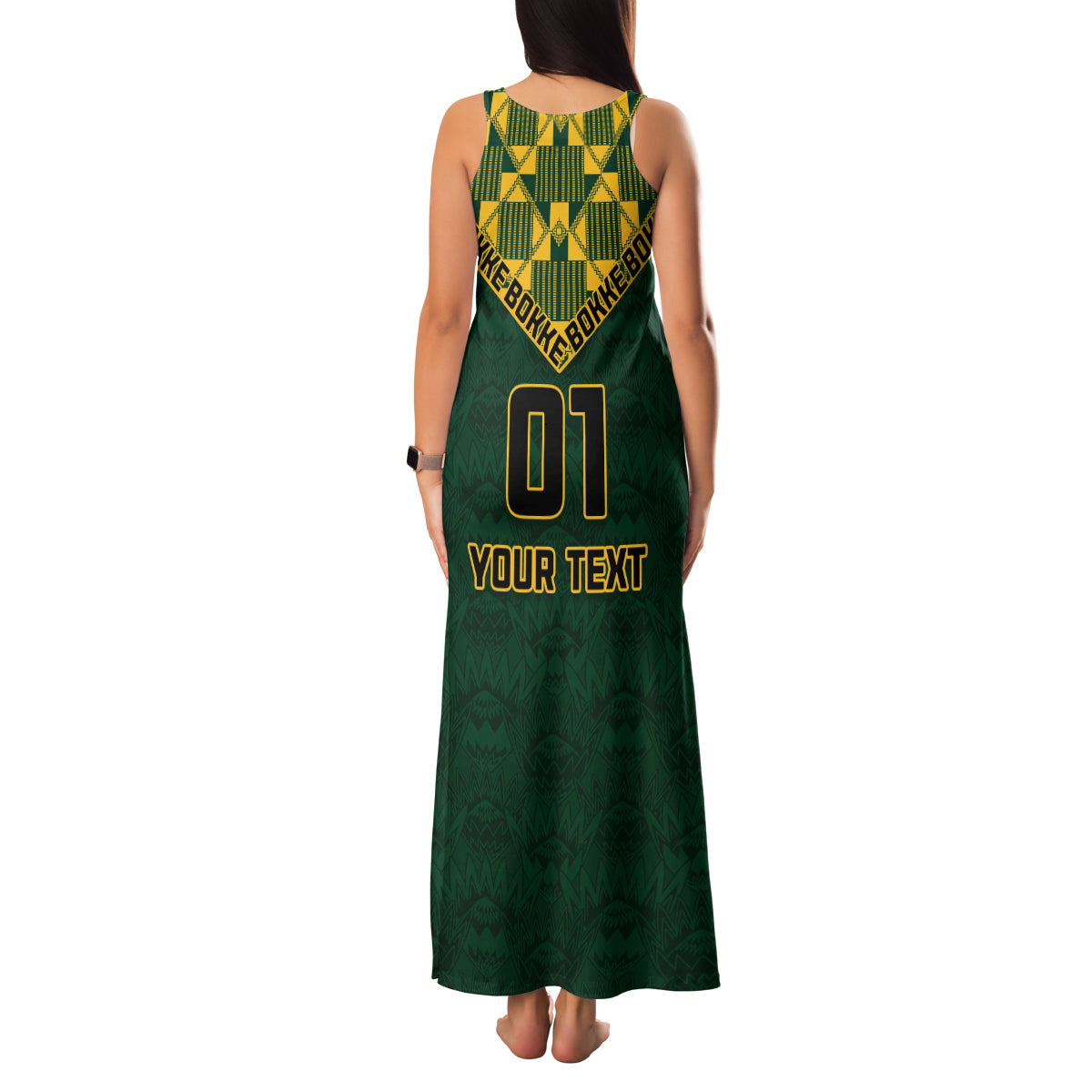 Custom South Africa Rugby Family Matching Tank Maxi Dress and Hawaiian Shirt Go Bokke Champion 2023 World Cup - Wonder Print Shop